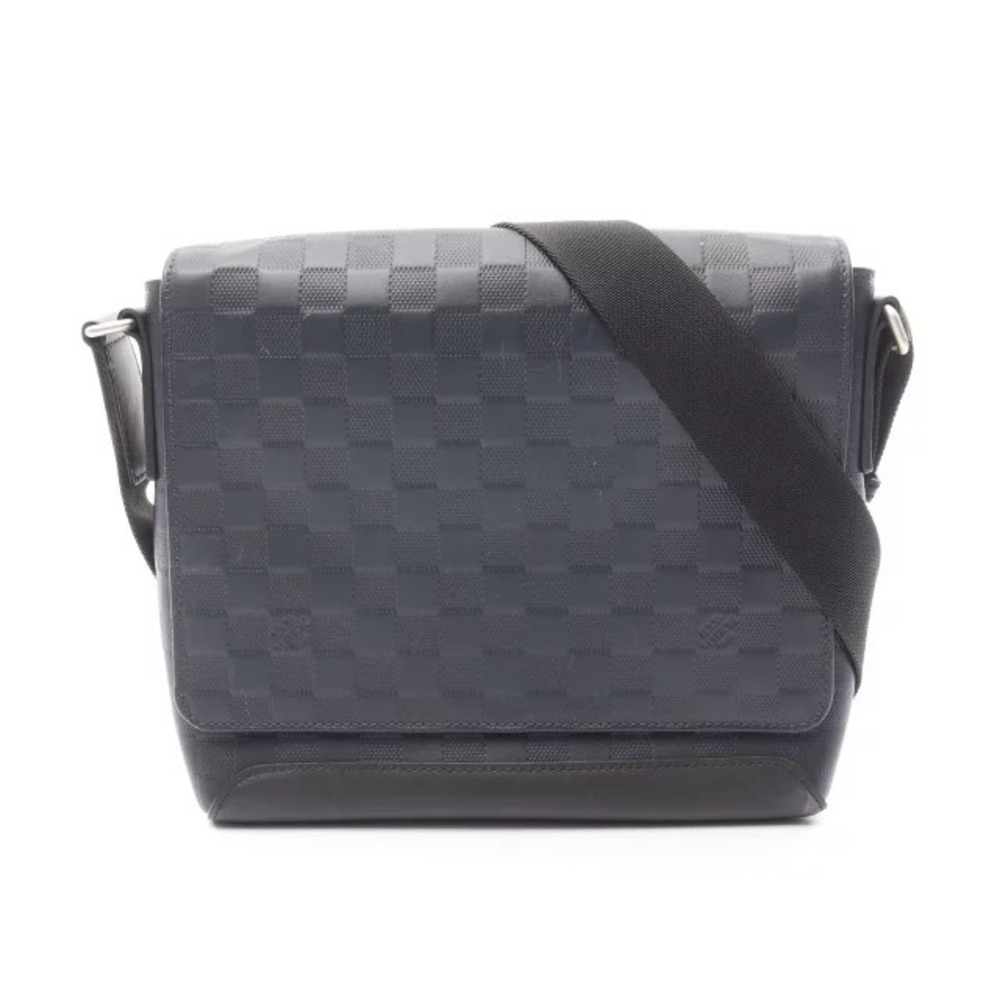 Louis Vuitton District Shoulder Bag Leather Damier Infini Navy Blue